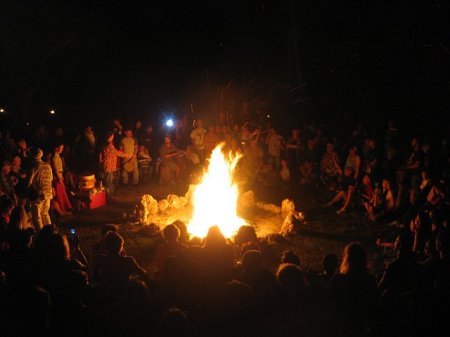 The monthly bonfire drum circle I host