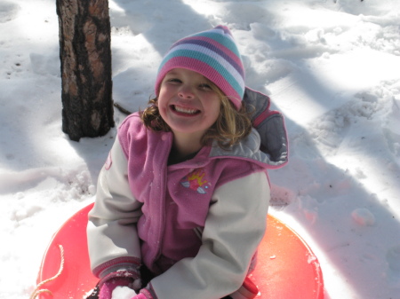 My daughter the sled Queen.