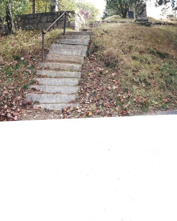 old stairs leading to cemetery