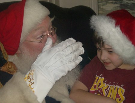 Ethan visiting 1860's Santa at Chatham Manor