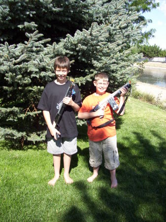 Our Backyard boys playing Airsoft Guns