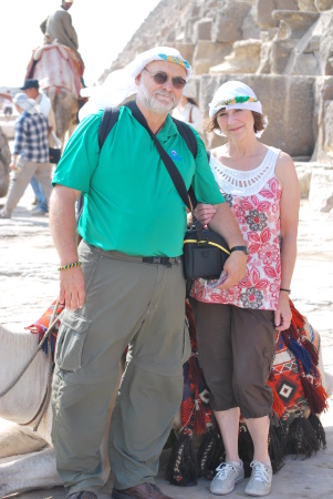 With my Wife, Karin 'n camel in Eygpt