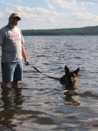 robbie & noble in water