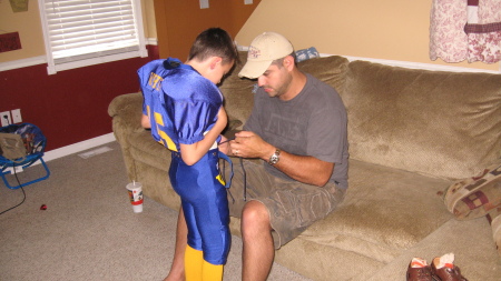 TJ & Dad before his first game