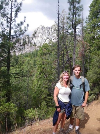 My son and I hiking Castle Crags Sept. 2008