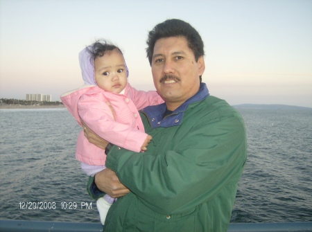 me and my granddaughter at Sta. Monica Pier