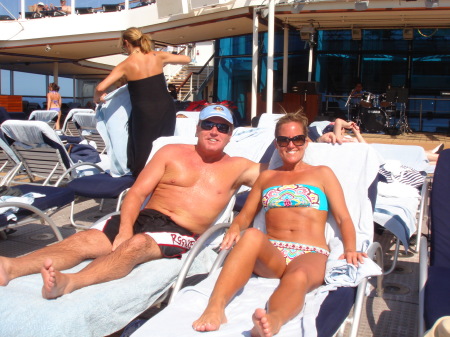 My baby and me pool side on the ship
