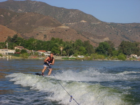 Shawn water skiing