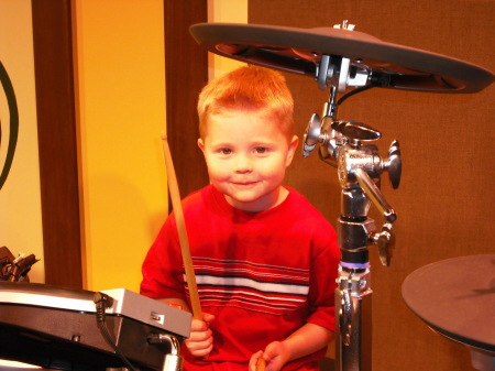 Zach on the drums