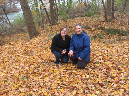 My Niece Kristi and I in the leaves