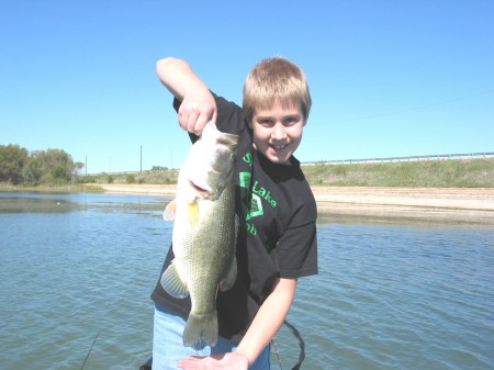 My grandson Matthew fishing Joe Pool Lake