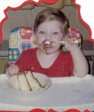 circa 1977. Hungry for cake at 1