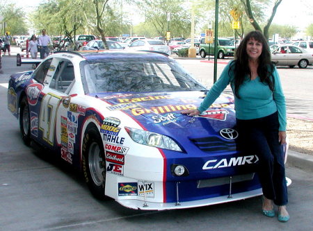 Christina LOVES RACE CARS!