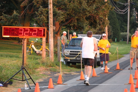 Finishing the Leola 5K race 2008