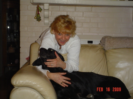 me and my black labby (laci) 114 lbs