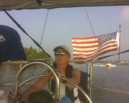 on my sailboat