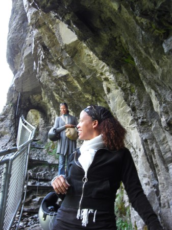 At the waterfalls in Interlaken