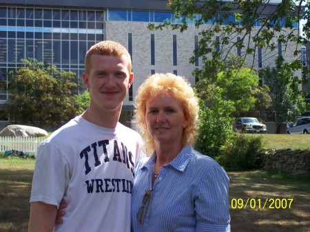 My son James - his first day of college