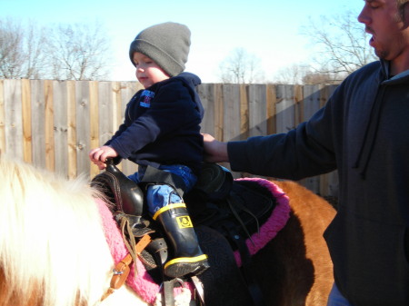 Blake on his pony, Summer