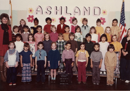 Mrs Martin's Kindergarten class 1974