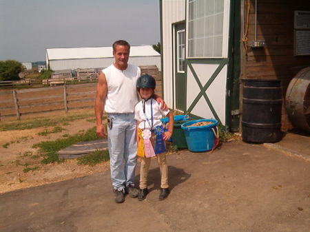 Morgan and Dad, her first horse show