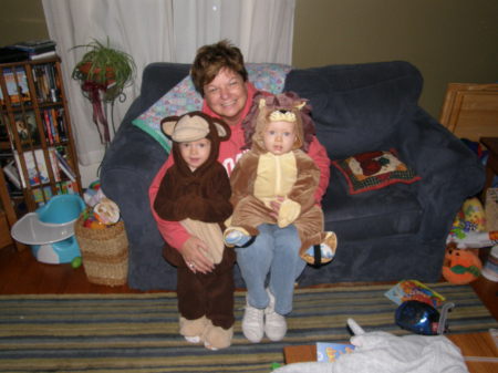 CIndy with her Halloween babies~Noah and Micah