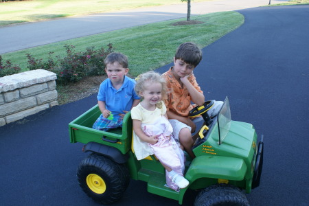 hanging on the deere in the front driveway