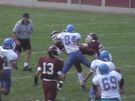 Rob taking the quarterback down!