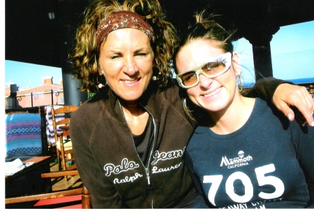 Middle daughter & I on boat, Mexico