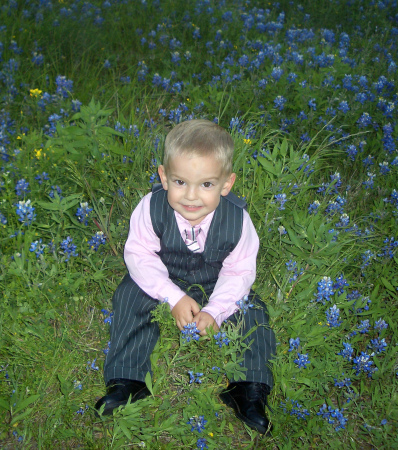 Jonathan in the bluebonnets - Spring 2008