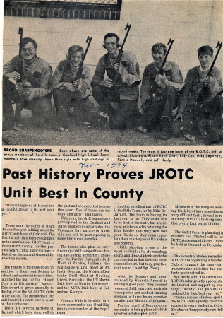 Oakland JROTC news article 1974