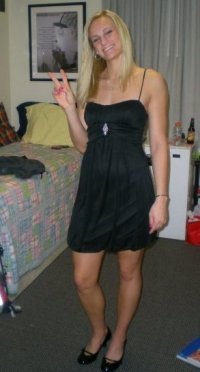 Kaley getting ready for a formal at Butler