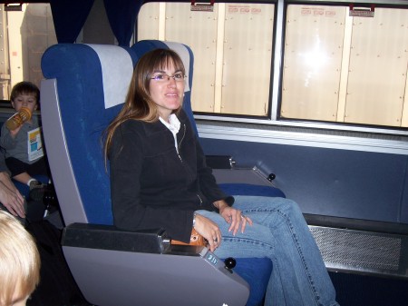 Chrissy on the Auto Train