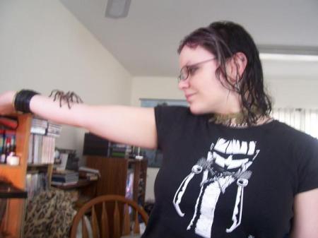 My daughter Ariel and and her tarantula,Gypsy