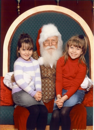 My girls with Santa 2008