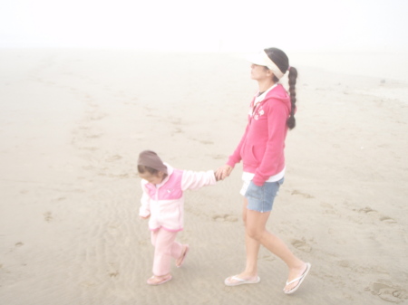 My daughter Miko and I on the Oregon coast.