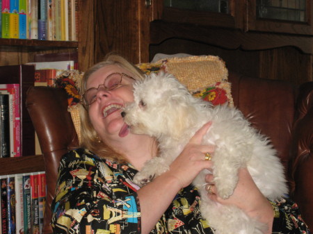 With my Bichon Frise puppy, Tami