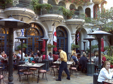 The dining court of the Mission Inn, Riverside