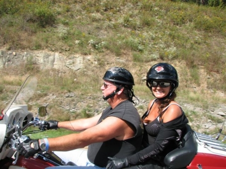 Art and Shavonne riding in Mountains of WV