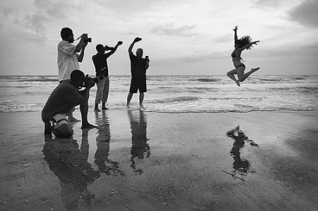 Teaching a workshop on the beach in Tampa