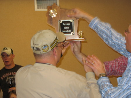 Dave recieving the station award in 07