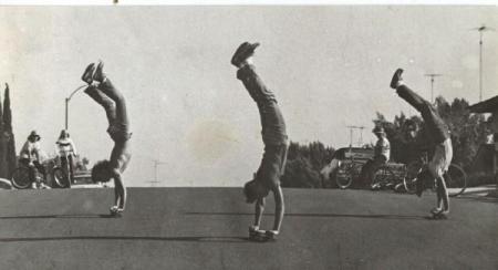 My hubby John (Center)Skateboarding.