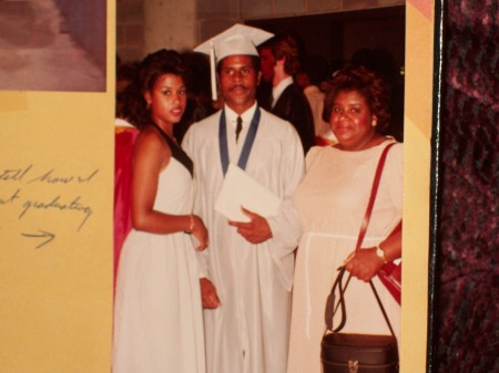 Graduation Day 1984 with my mom and sister.