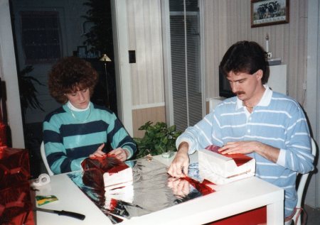 Sara and Chuck preparing for Mom's 50 B-Day