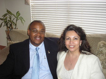 My lovely bride and me at home after church.