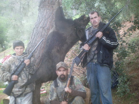 MY SON LEVI, HIS DAD AND A FRIEND 1 BIG PIG