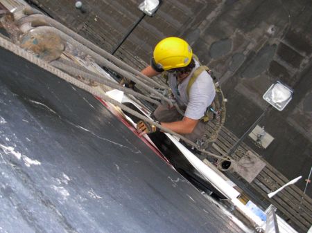 Installing Vinyl Sign