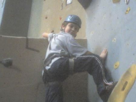 Jacob rockclimbing