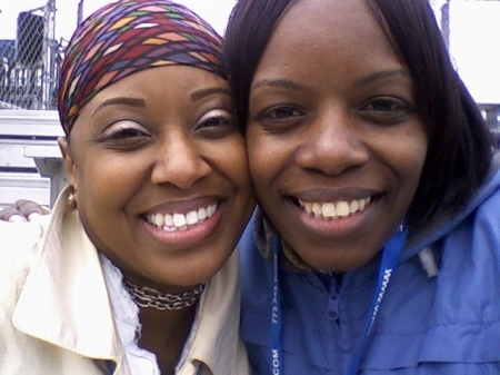 jackie & afra (co-worker) at a cubs game