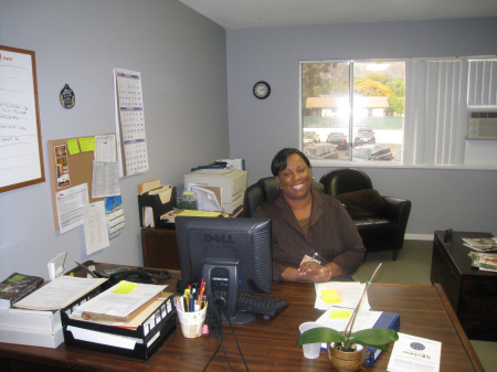 Naomi at work as a book editor, Nov '08
